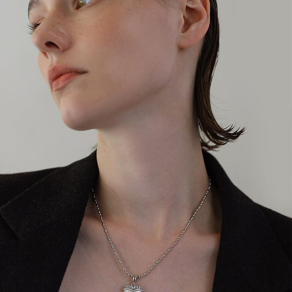  Ornate Textured Heart Pendant Necklace in 18K Gold Plated Brass - friendship necklace gift from Bestie Keepsake