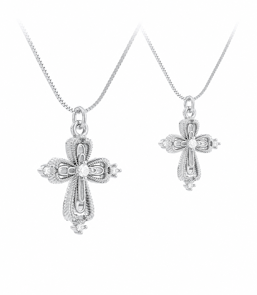  Ornate Lace Cross Pendant Necklace - friendship necklace gift from Bestie Keepsake