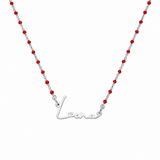  Script Name Beaded Rosary Necklace in Stainless Steel - friendship necklace gift from Bestie Keepsake