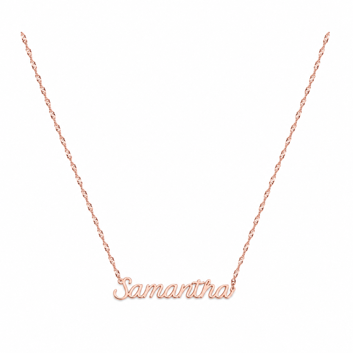  Script Name Pendant Necklace in Stainless Steel - friendship necklace gift from Bestie Keepsake