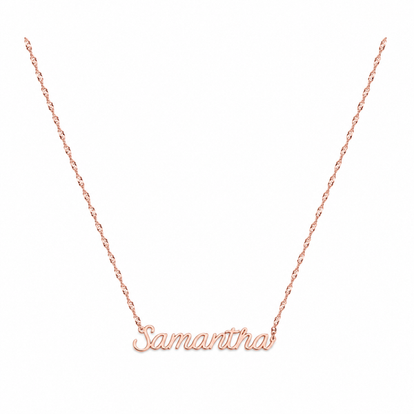  Script Name Pendant Necklace in Stainless Steel - friendship necklace gift from Bestie Keepsake