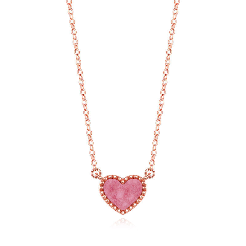  Textured Heart Pendant Necklace in Sterling Silver - friendship necklace gift from Bestie Keepsake