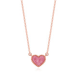  Textured Heart Pendant Necklace in Sterling Silver - friendship necklace gift from Bestie Keepsake