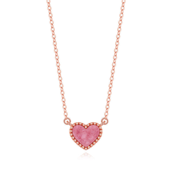  Textured Heart Pendant Necklace in Sterling Silver - friendship necklace gift from Bestie Keepsake