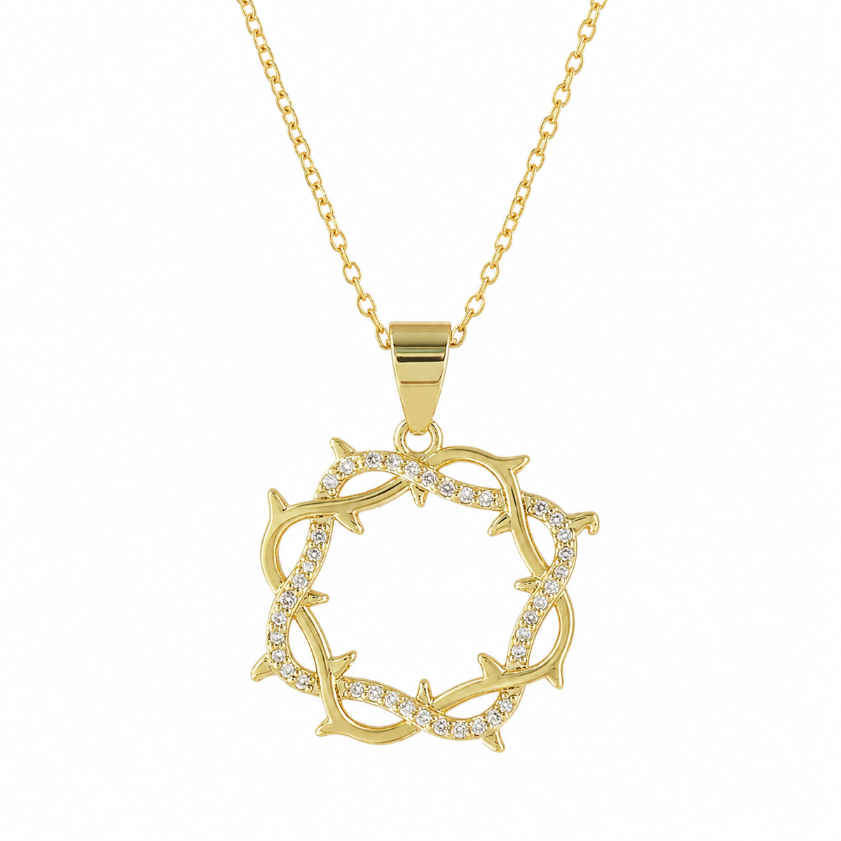  Micro-Pave Thorn Circle Necklace - friendship necklace gift from Bestie Keepsake