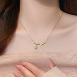  Entwined Star Pendant Zirconia Necklace - friendship necklace gift from Bestie Keepsake