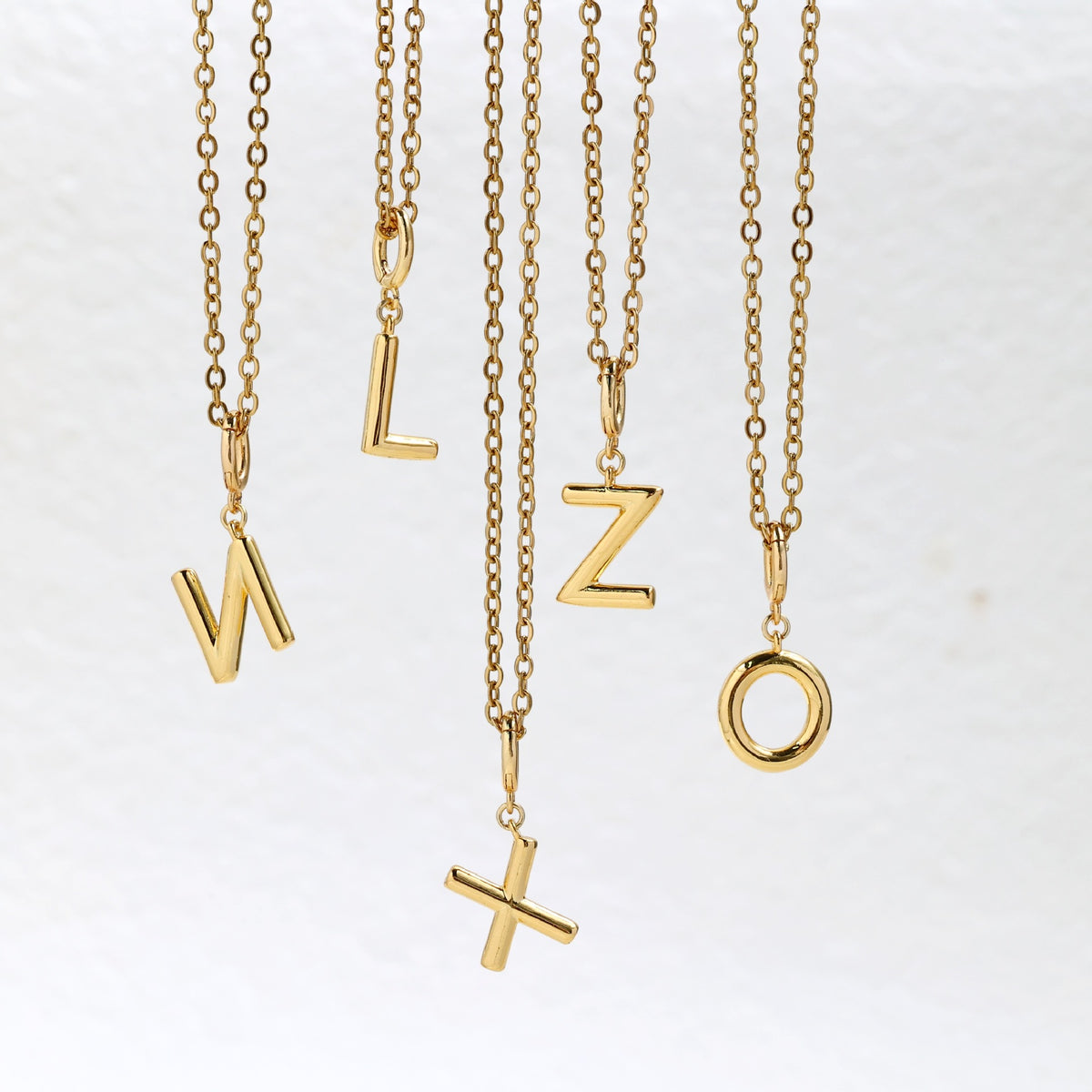  Polished Initial Pendant Necklace 18K Gold Plated - friendship necklace gift from Bestie Keepsake