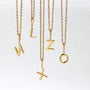  Polished Initial Pendant Necklace 18K Gold Plated - friendship necklace gift from Bestie Keepsake