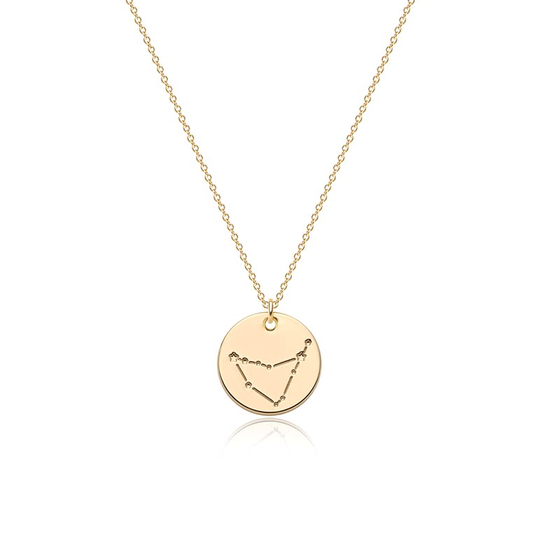  Constellation Coin Pendant Necklace in 14K Gold Plated - friendship necklace gift from Bestie Keepsake