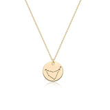  Constellation Coin Pendant Necklace in 14K Gold Plated - friendship necklace gift from Bestie Keepsake