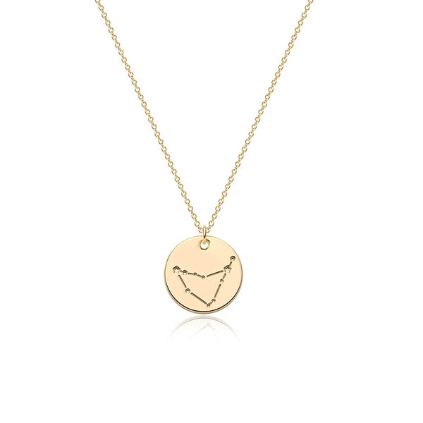  Constellation Coin Pendant Necklace in 14K Gold Plated - friendship necklace gift from Bestie Keepsake