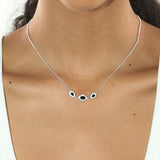  Vintage-Inspired Rhombus Stone Pendant Necklace Silver Plated - friendship necklace gift from Bestie Keepsake