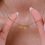  3D Bubble Initial Necklace Gold Alloy - friendship necklace gift from Bestie Keepsake
