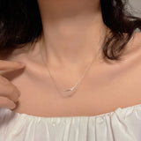 Dainty Twisted Bar Necklace in S925 Sterling Silver - friendship necklace gift from Bestie Keepsake