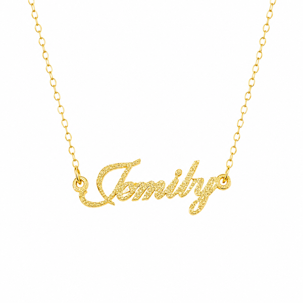  Frosted Script Name Necklace Stainless Steel - friendship necklace gift from Bestie Keepsake