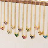  Geometric Heart Birthstone Necklace Stainless Steel - friendship necklace gift from Bestie Keepsake