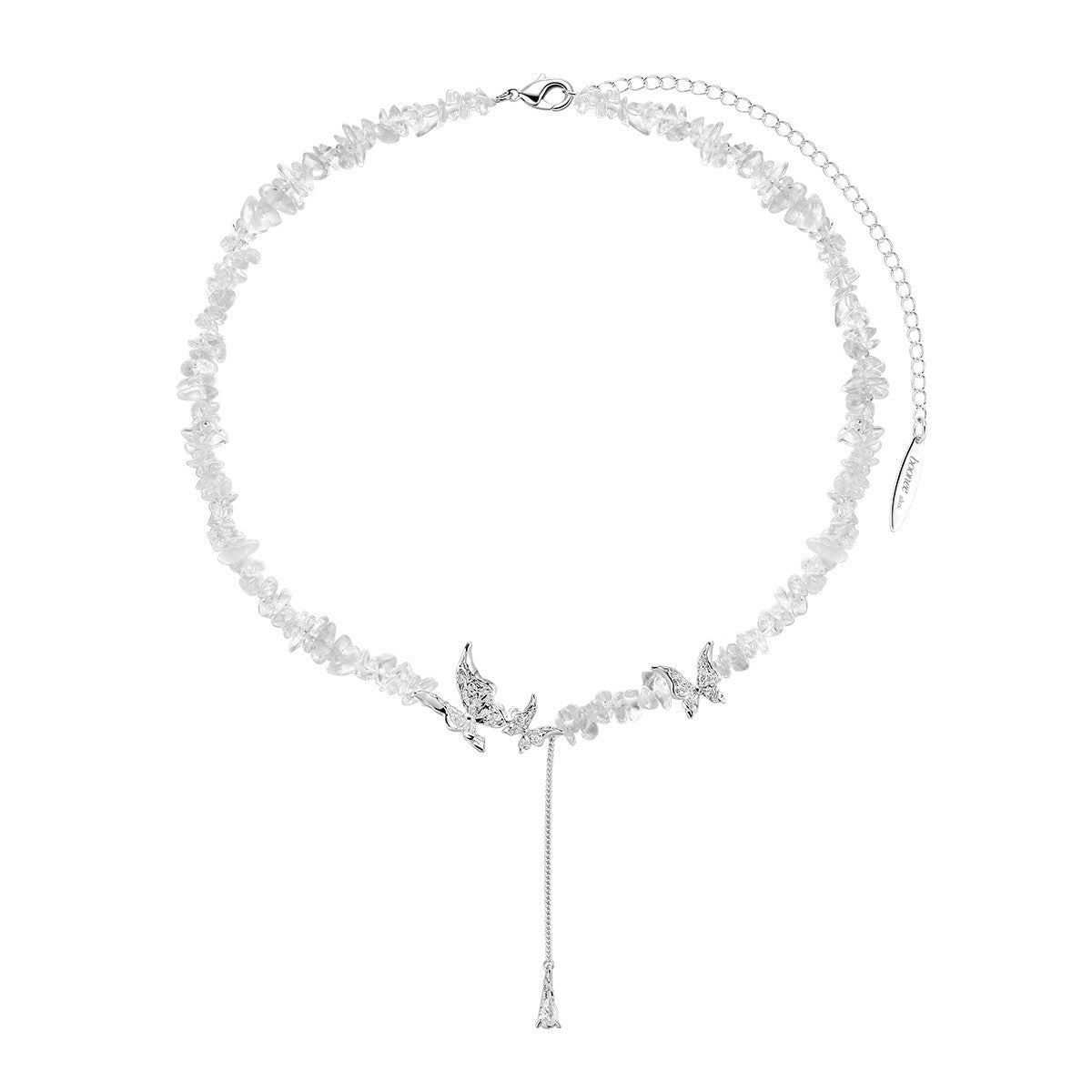  Butterfly Charm Crystal Bead Necklace - friendship necklace gift from Bestie Keepsake
