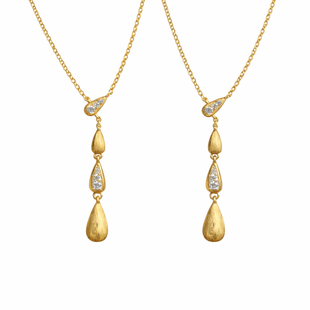  Dainty Water Drop Zirconia Necklace in Sterling Silver - friendship necklace gift from Bestie Keepsake