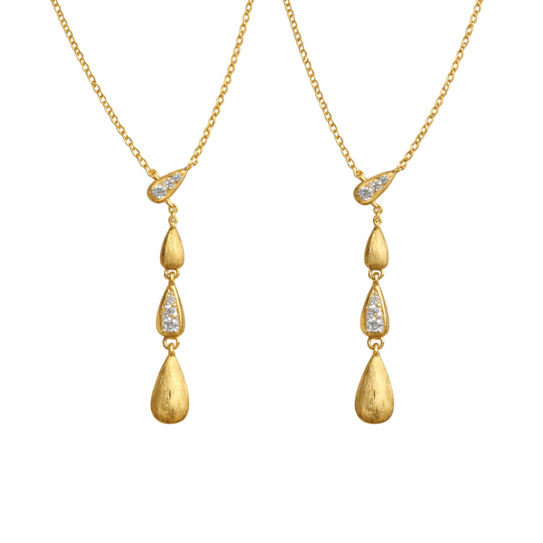  Dainty Water Drop Zirconia Necklace in Sterling Silver - friendship necklace gift from Bestie Keepsake