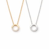  Pavé Open Circle Pendant Necklace in Alloy - friendship necklace gift from Bestie Keepsake