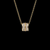  Ornate Pave Zircon Cylinder Pendant Necklace - friendship necklace gift from Bestie Keepsake
