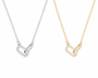  Pave Interlocking Paperclip Link Necklace - friendship necklace gift from Bestie Keepsake