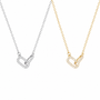  Pave Interlocking Paperclip Link Necklace - friendship necklace gift from Bestie Keepsake