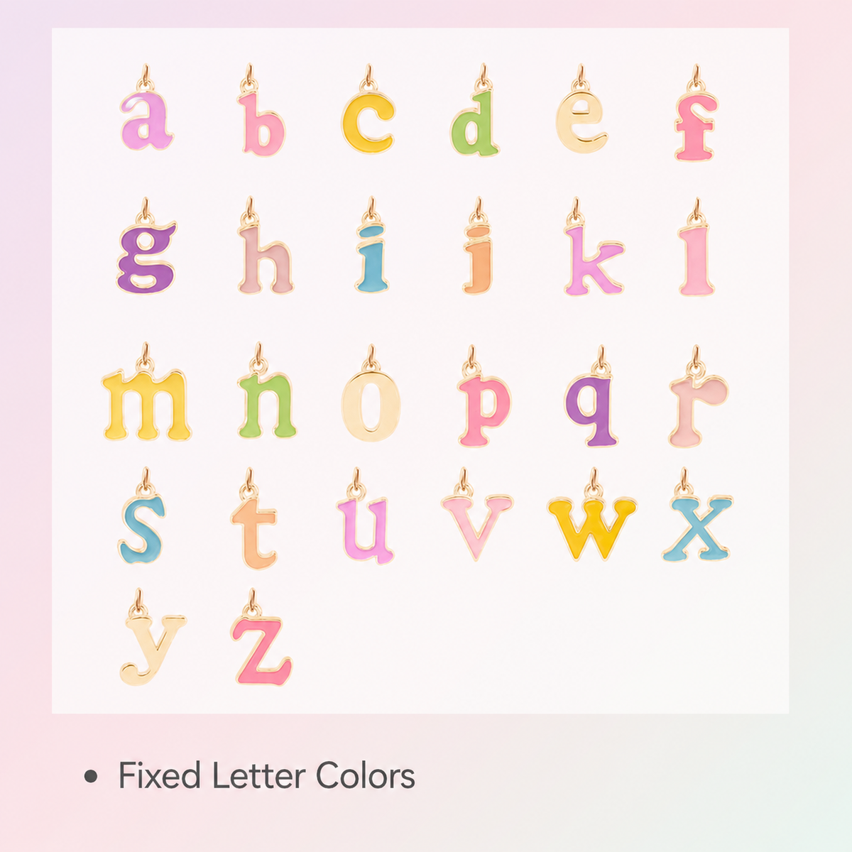  Colorful Letter Charm Pearl Necklace - friendship necklace gift from Bestie Keepsake