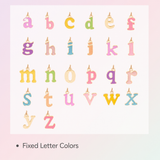  Colorful Letter Charm Pearl Necklace - friendship necklace gift from Bestie Keepsake