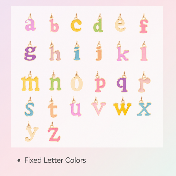  Colorful Letter Charm Pearl Necklace - friendship necklace gift from Bestie Keepsake