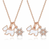  Playful Scottie Dog Charm Necklace in 18K Rose Gold over Sterling Silver - friendship necklace gift from Bestie Keepsake