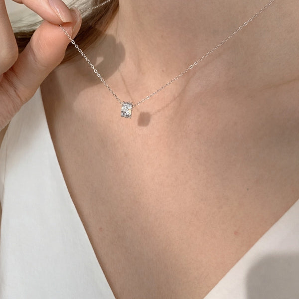  Pave Cylinder Pendant Necklace Sterling Silver - friendship necklace gift from Bestie Keepsake