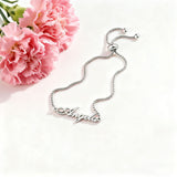  Script Name Adjustable Bolo Bracelet in Stainless Steel - friendship necklace gift from Bestie Keepsake