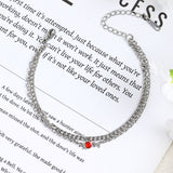  Layered Birthstone Chain Bracelet in Stainless Steel - friendship necklace gift from Bestie Keepsake