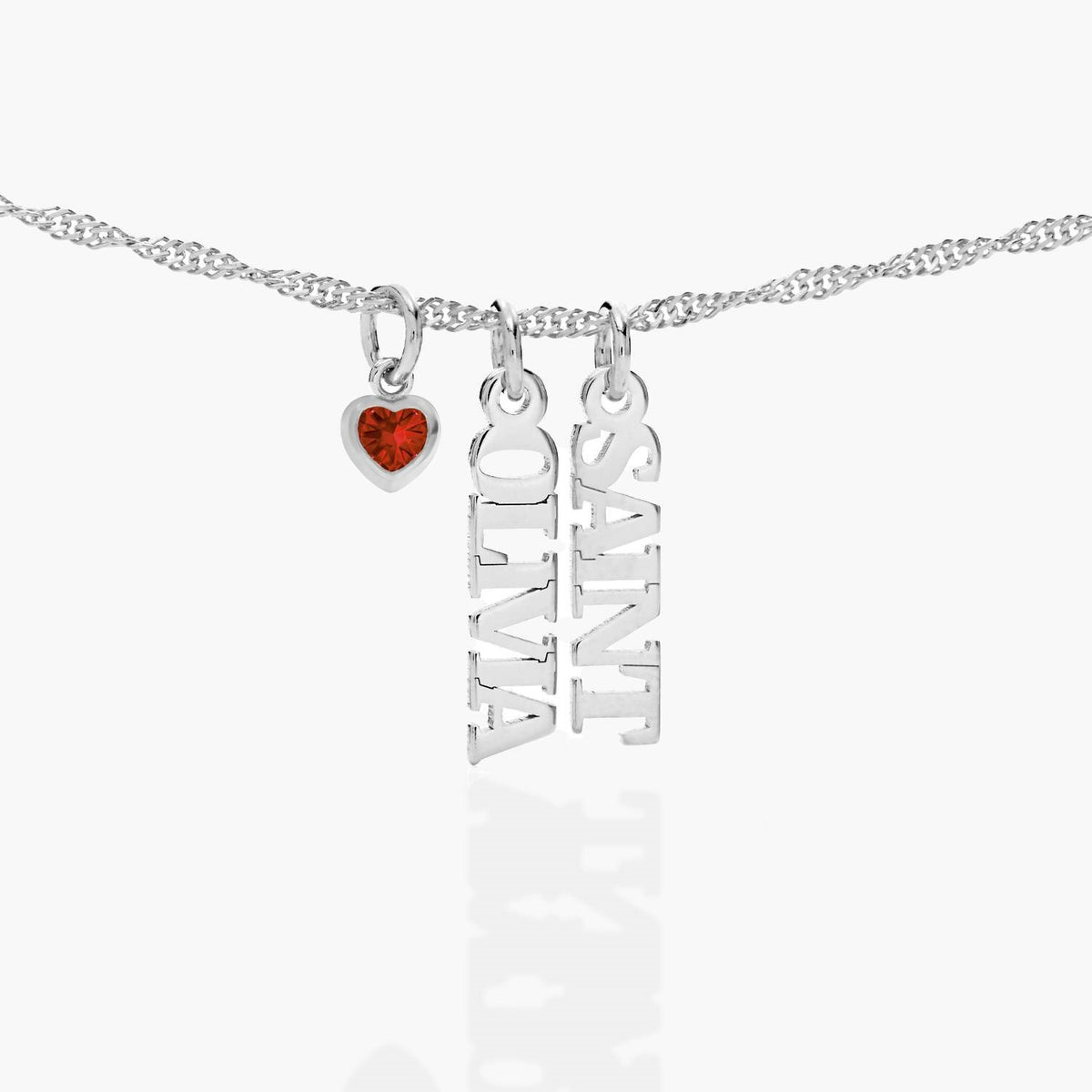 Custom Birthstone  Personalize Name Tag Necklace in 925 Sterling Silver - friendship necklace gift from Bestie Keepsake