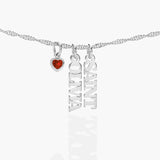  Custom Birthstone  Personalize Name Tag Necklace in 925 Sterling Silver - friendship necklace gift from Bestie Keepsake