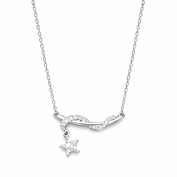  Entwined Star Pendant Zirconia Necklace - friendship necklace gift from Bestie Keepsake