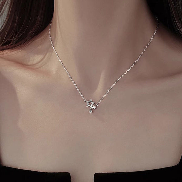  Celestial Star & Moon Pendant Necklace in Sterling Silver - friendship necklace gift from Bestie Keepsake