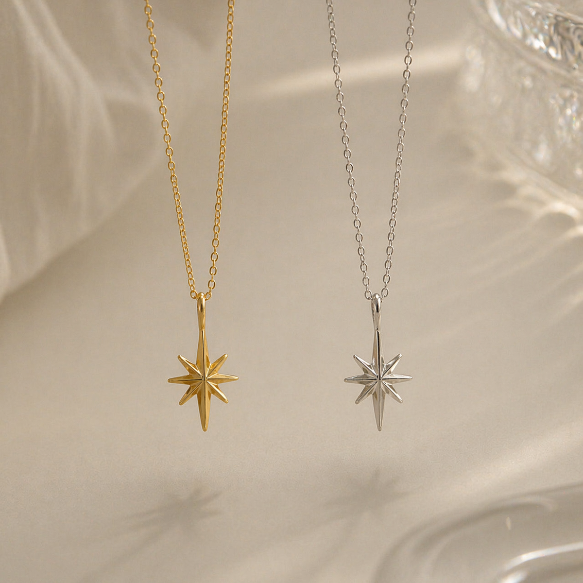  North Star Pendant Necklace 925 Sterling Silver - friendship necklace gift from Bestie Keepsake