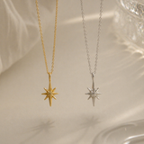  North Star Pendant Necklace 925 Sterling Silver - friendship necklace gift from Bestie Keepsake