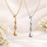  Dainty Water Drop Zirconia Necklace in Sterling Silver - friendship necklace gift from Bestie Keepsake