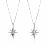 North Star Pendant Necklace 925 Sterling Silver - friendship necklace gift from Bestie Keepsake