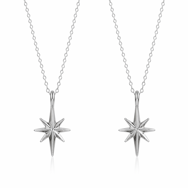 North Star Pendant Necklace 925 Sterling Silver - friendship necklace gift from Bestie Keepsake