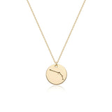  Constellation Coin Pendant Necklace in 14K Gold Plated - friendship necklace gift from Bestie Keepsake
