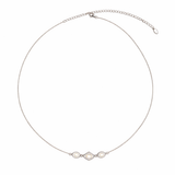 Vintage-Inspired Rhombus Stone Pendant Necklace Silver Plated - friendship necklace gift from Bestie Keepsake