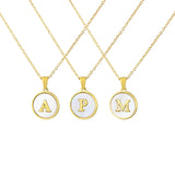  Initial Medallion Shell Pendant Necklace - friendship necklace gift from Bestie Keepsake
