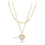  Double Layered Heart Pendant Necklace - friendship necklace gift from Bestie Keepsake