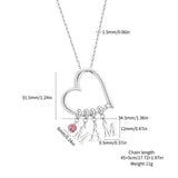  Open Heart Initial and Birthstone Necklace Stainless Steel - friendship necklace gift from Bestie Keepsake
