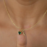  Heart Birthstone and Initial Pendant Necklace - friendship necklace gift from Bestie Keepsake