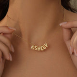  3D Bubble Initial Necklace Gold Alloy - friendship necklace gift from Bestie Keepsake